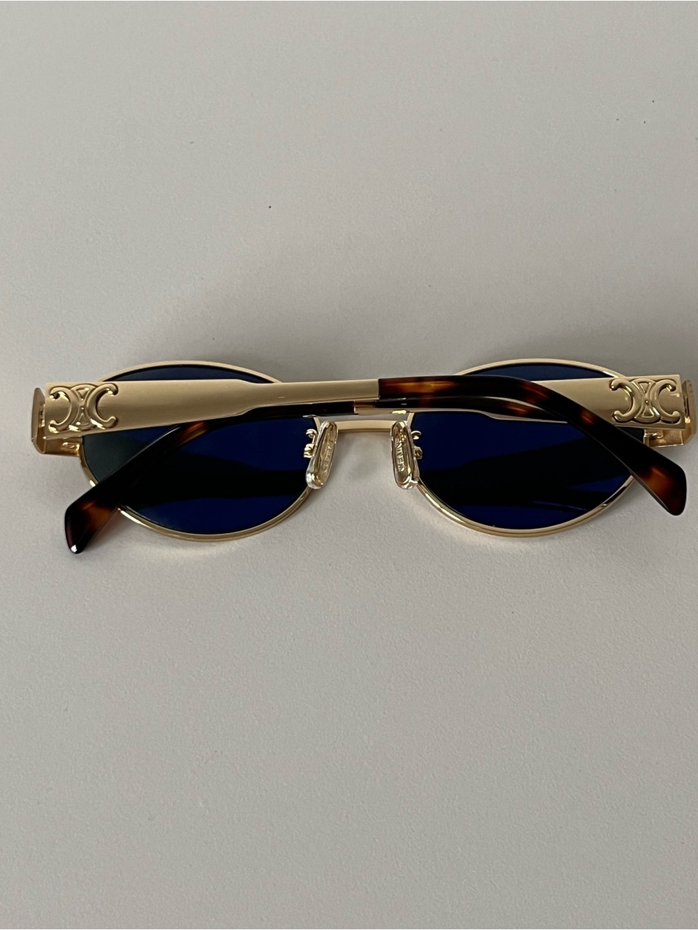 Celine Triomphe Metal 01 Sunglasses Green Lens Gold Frame - Picture 13 of 15